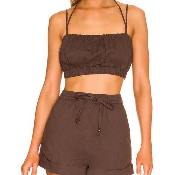 Revolve Brown Short Set - Picture 2 of 4